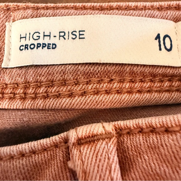 J. Jill | Burnt Orange High Ruse Cropped Cuffed Pants | Sz 10 - Picture 6 of 8